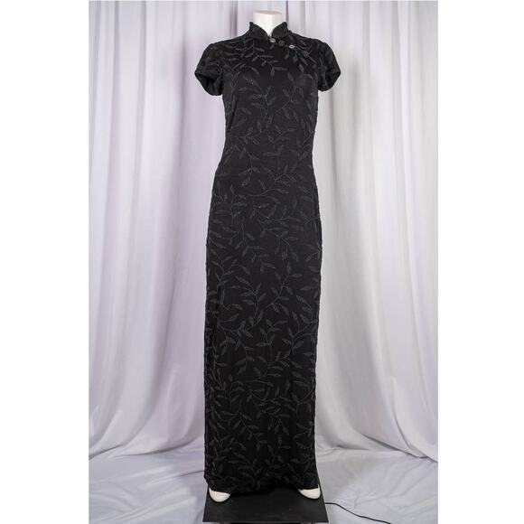 Vintage 90's Designer Huey Waltzer for Saks Fifth Avenue Maxi kimono Dress sz 6 - Picture 1 of 6